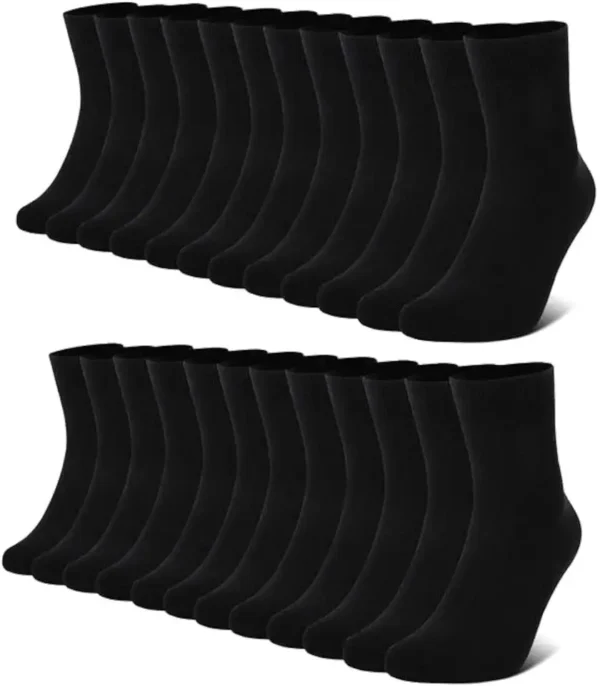 FALARY Calcetines Hombres 12 pares Negro Algodón Transpirables