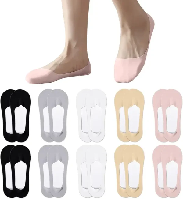 ZOCONE 10 Pares Calcetines Invisibles Mujer Algodón