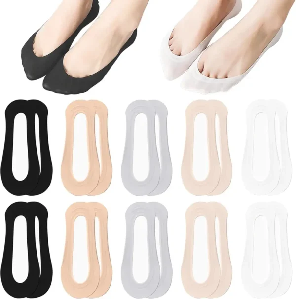 ZOCONE 10 Pares Calcetines Invisibles Mujer, Calcetines