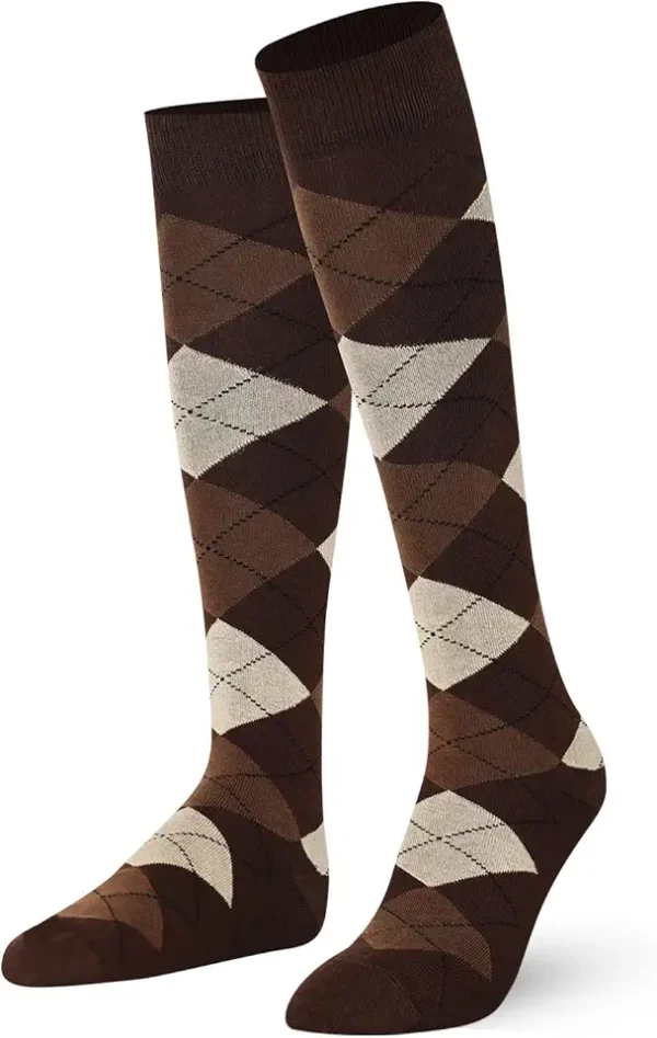 Mysocks unisexo Rodilla alta Calcetines de Argyle