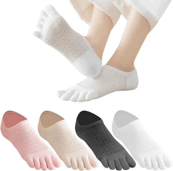 ZOCONE 4 Pares Calcetines con Dedos Mujer