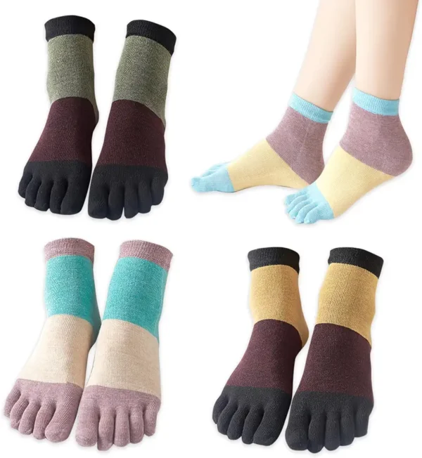 CLDURHGE Mujer cinco dedos calcetines de deporte, 4