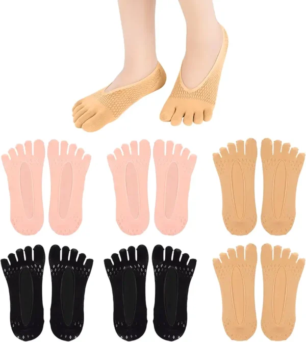 Risipu 6 pares calcetines dedos mujer calcetines invisibles