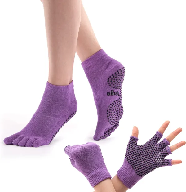 ThreeH Conjunto de guantes y calcetines de yoga