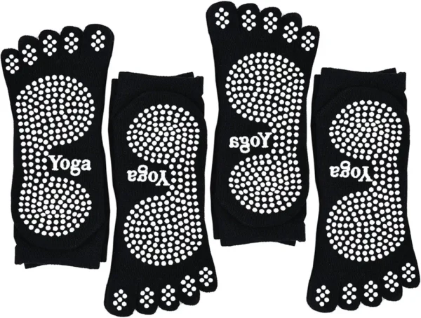 PUTUO Calcetines Pilates Mujer Calcetines Antideslizantes con Dedos,
