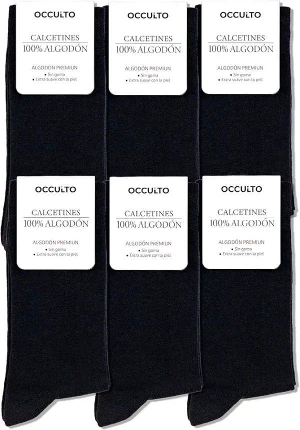 Occulto Calcetines 100% Algodon para Hombre 6 pares